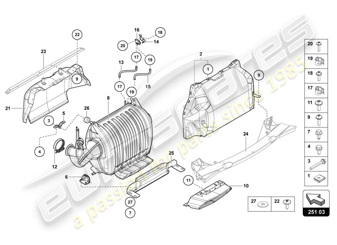 lamborghini lp720-4 roadster 50 (2014) silencer with catalyst parts diagram