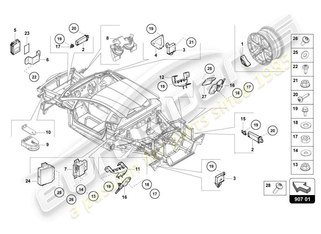 lamborghini lp740-4 s coupe (2020) electrics parts diagram