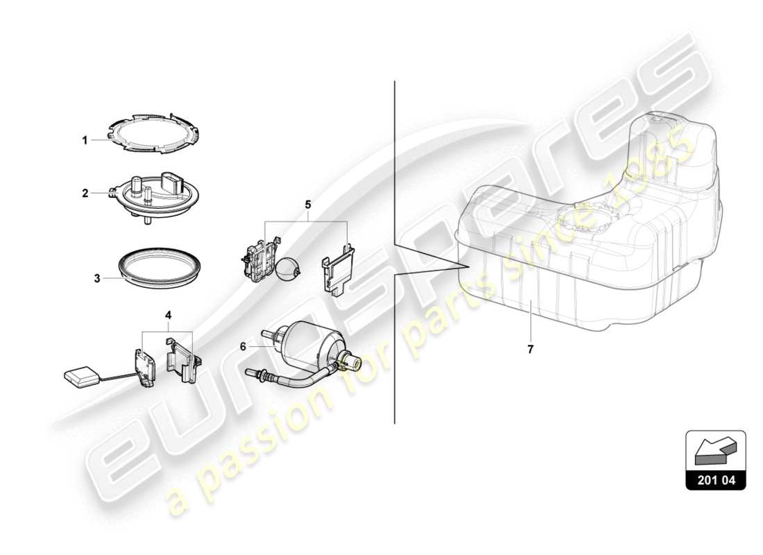 lamborghini lp610-4 coupe (2019) fuel filter parts diagram