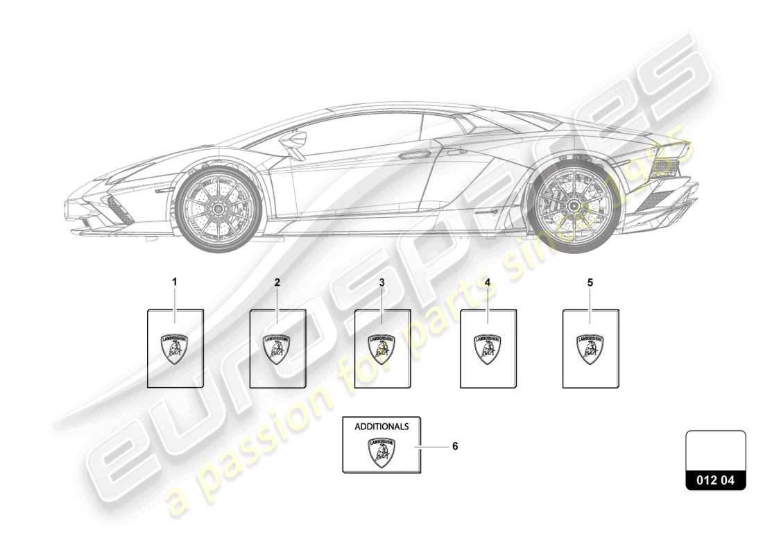 lamborghini lp740-4 s roadster (2020) 1 set vehicle literature parts diagram