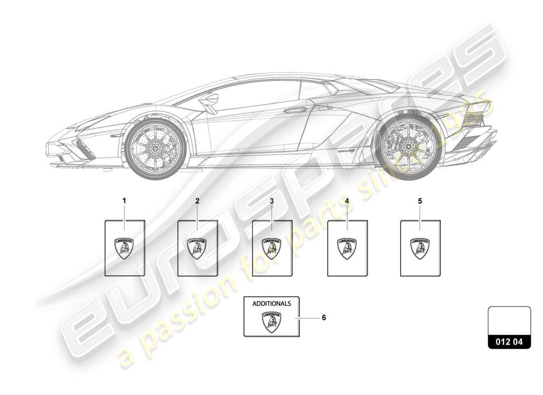 lamborghini lp740-4 s coupe (2017) 1 set vehicle literature part diagram