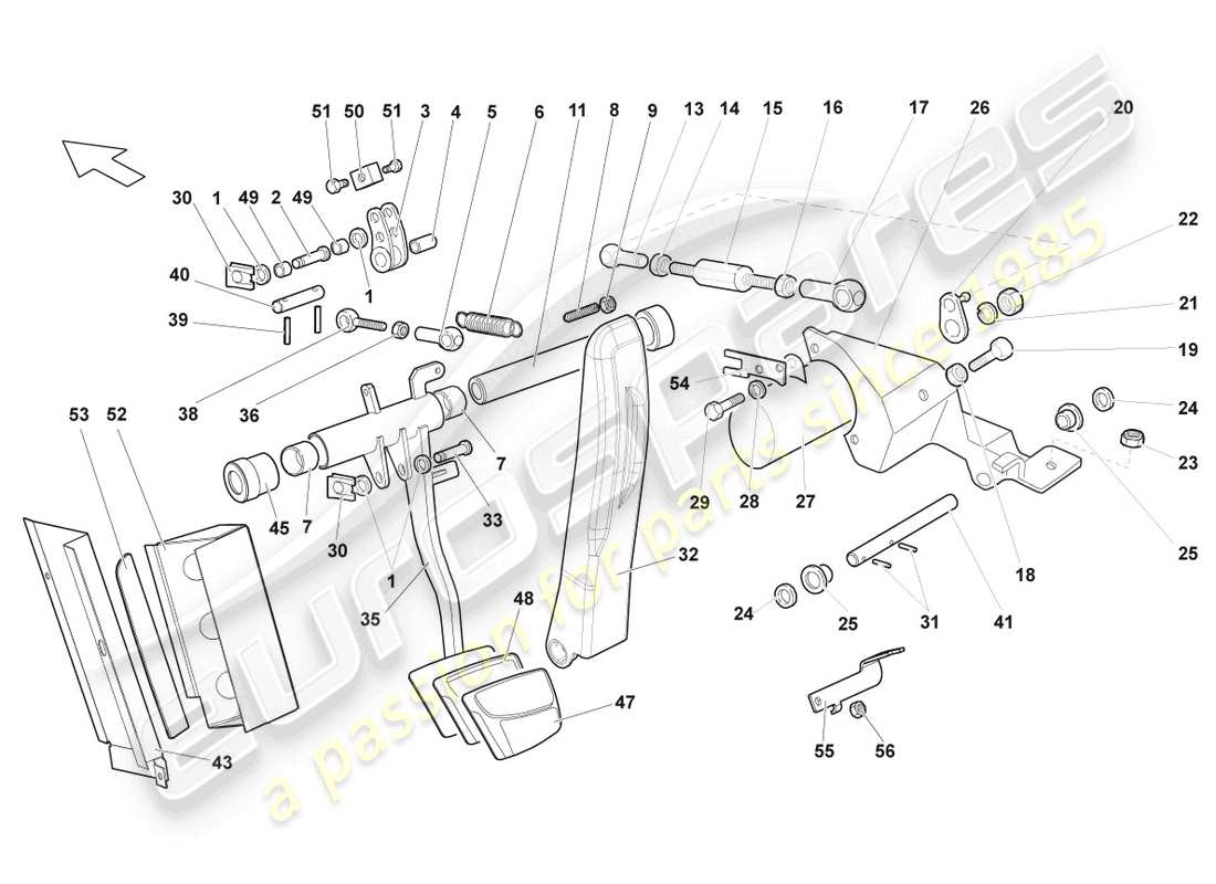 lamborghini murcielago roadster (2005) brake servo part diagram