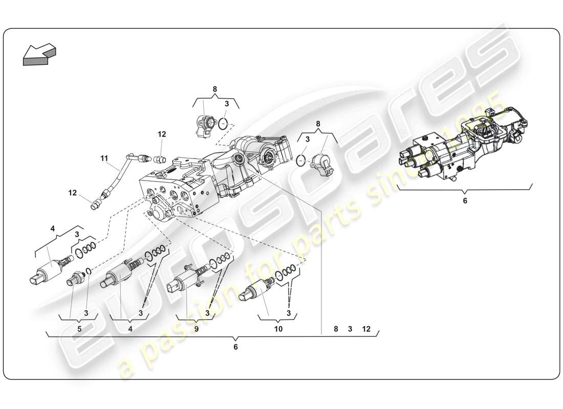 lamborghini super trofeo (2009-2014) e-gear system parts diagram