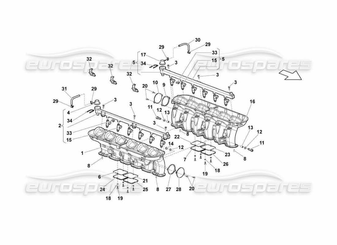 lamborghini murcielago lp670 intake manifold parts diagram