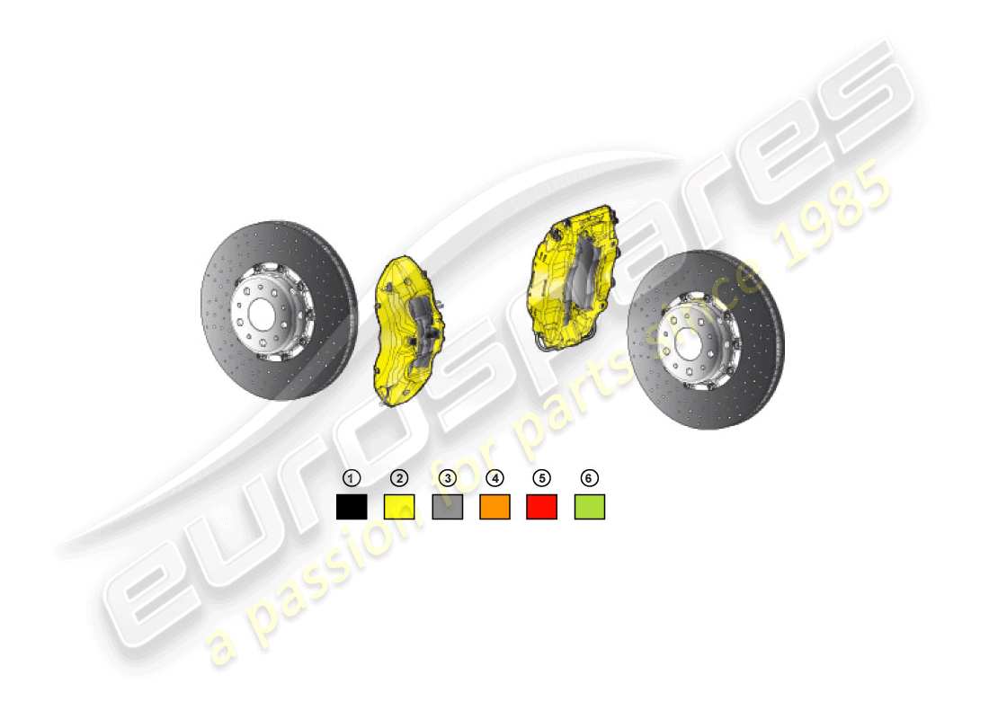 lamborghini huracan lp580-2 coupe (accessories) 1 set brake discs without brake pads parts diagram