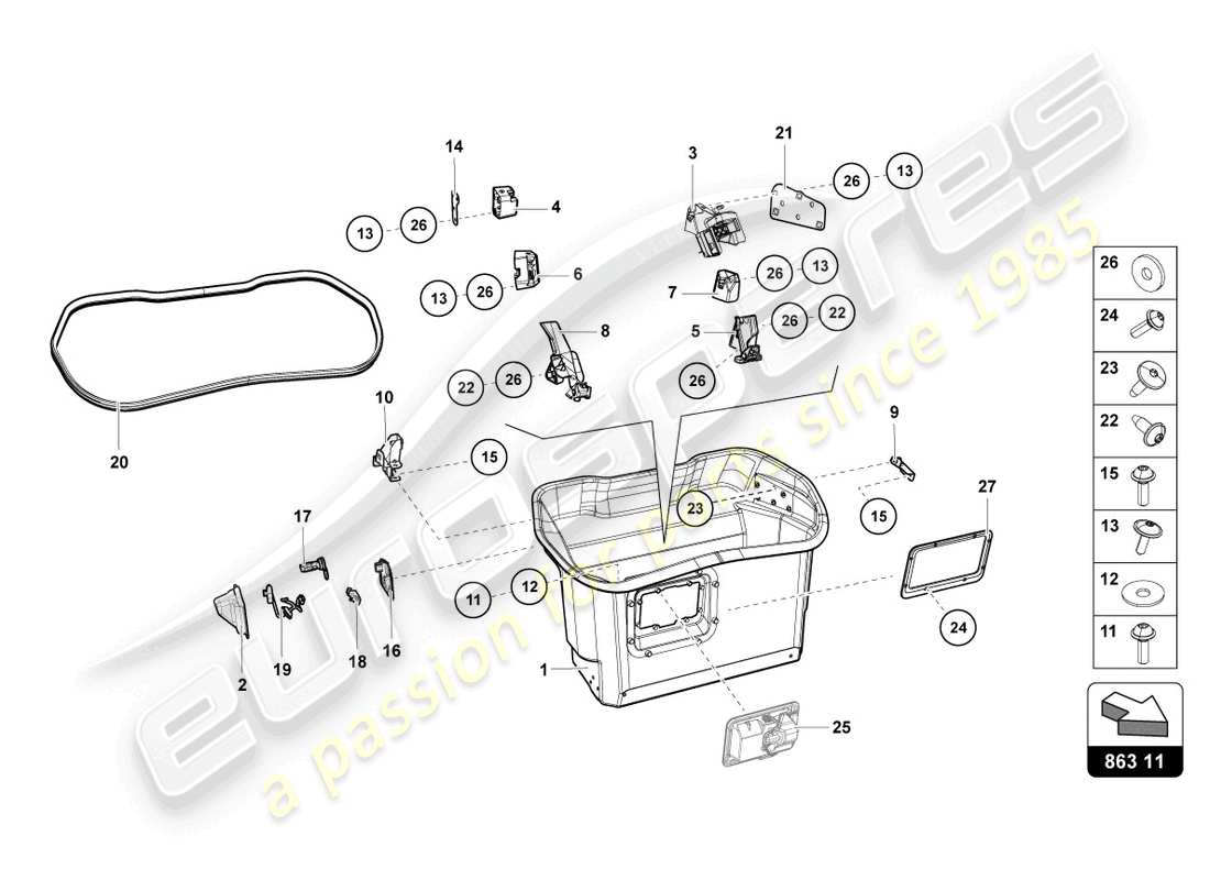 lamborghini lp740-4 s roadster (2020) luggage comp. floor covering parts diagram