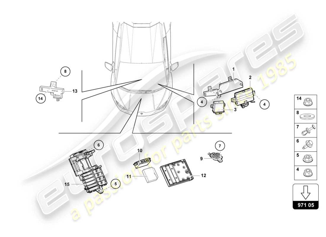 lamborghini lp610-4 coupe (2019) control unit parts diagram