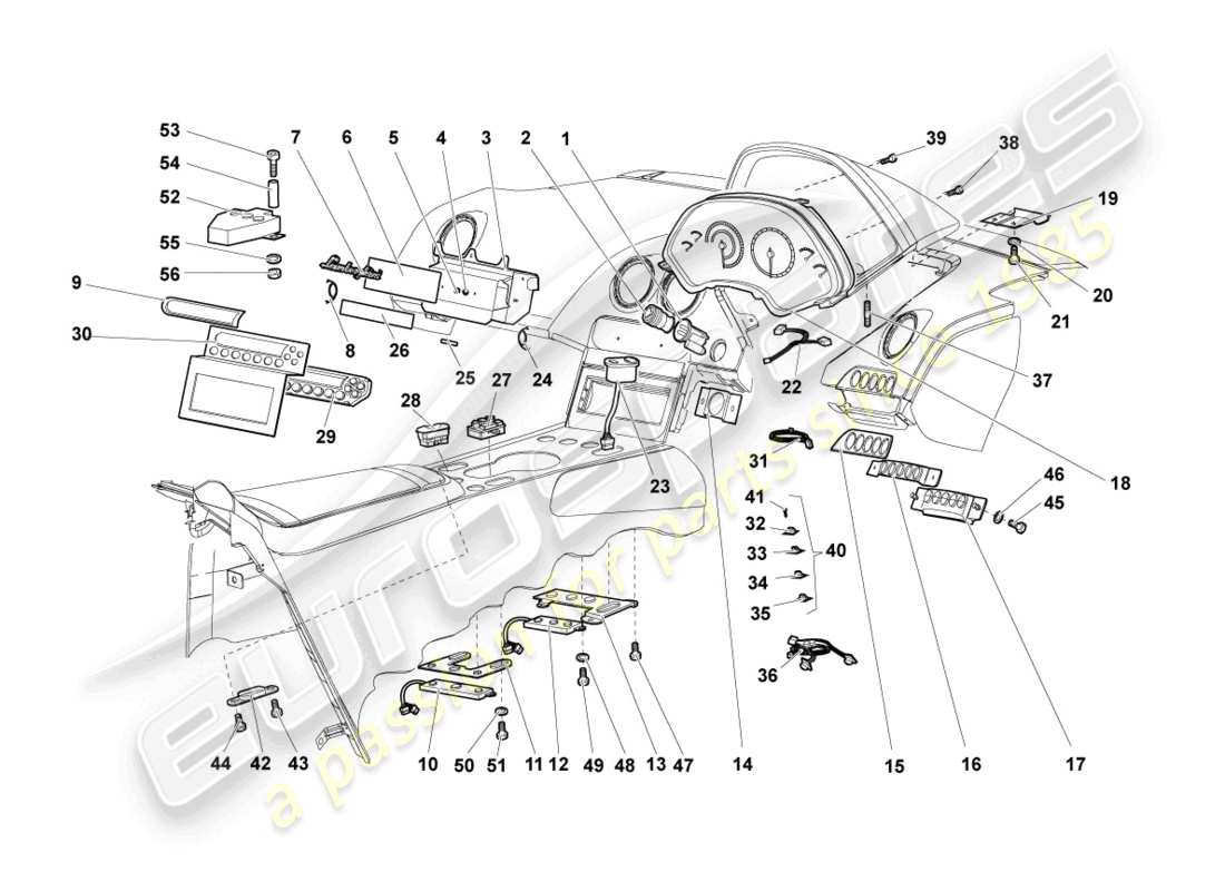 lamborghini murcielago coupe (2002) central wiring set part diagram