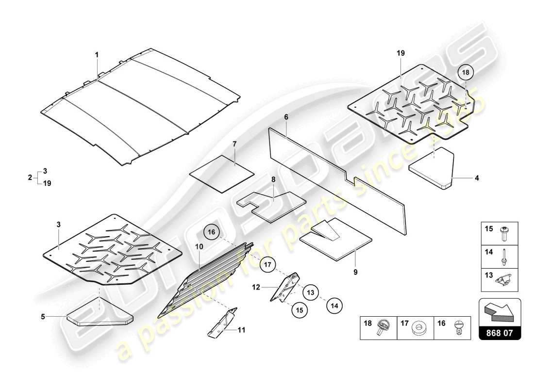 lamborghini lp750-4 sv roadster (2017) interior decor part diagram