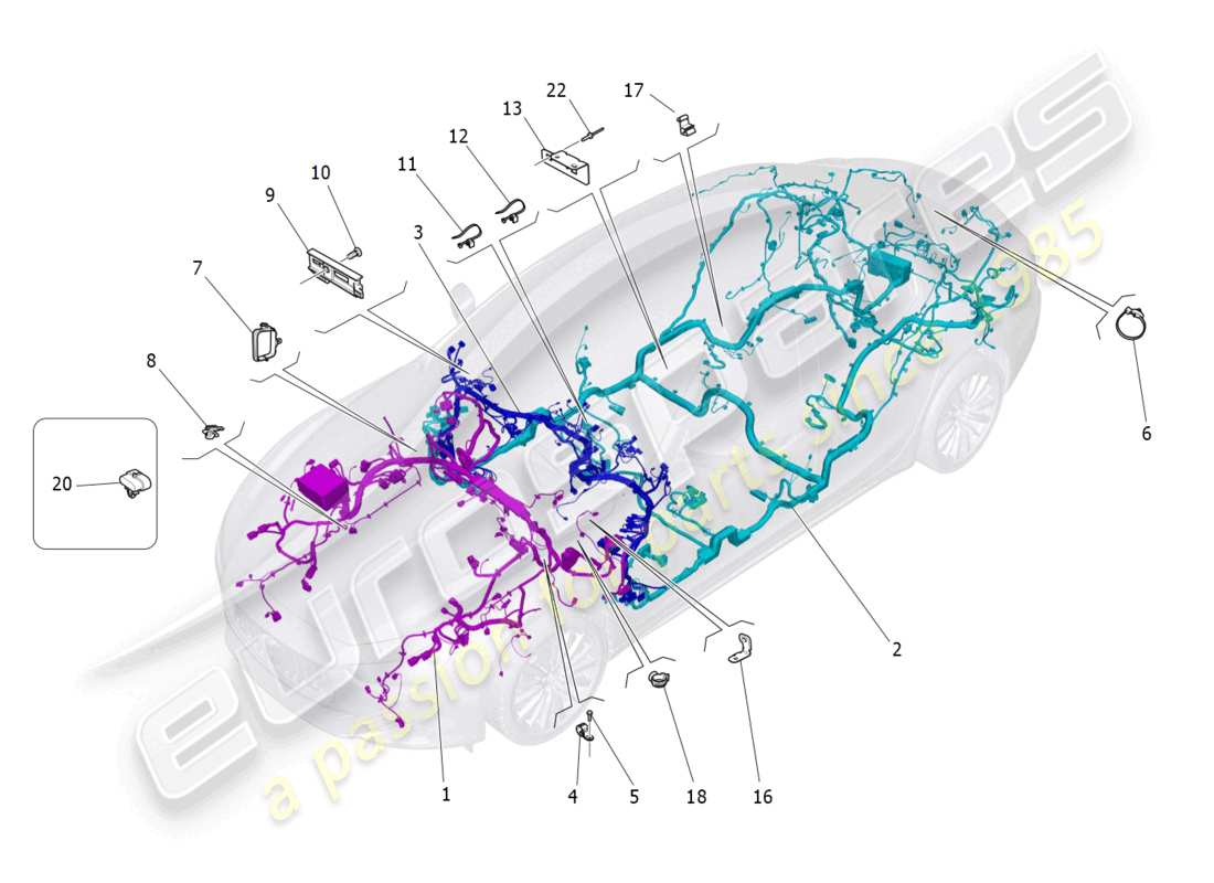 maserati ghibli fragment (2022) main wiring parts diagram