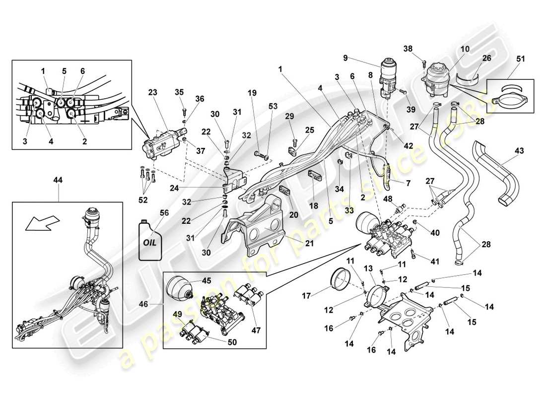 lamborghini murcielago roadster (2005) gear selector parts diagram