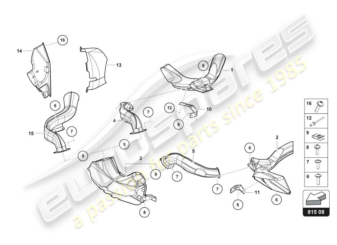 lamborghini lp740-4 s coupe (2017) air duct cardboard part diagram