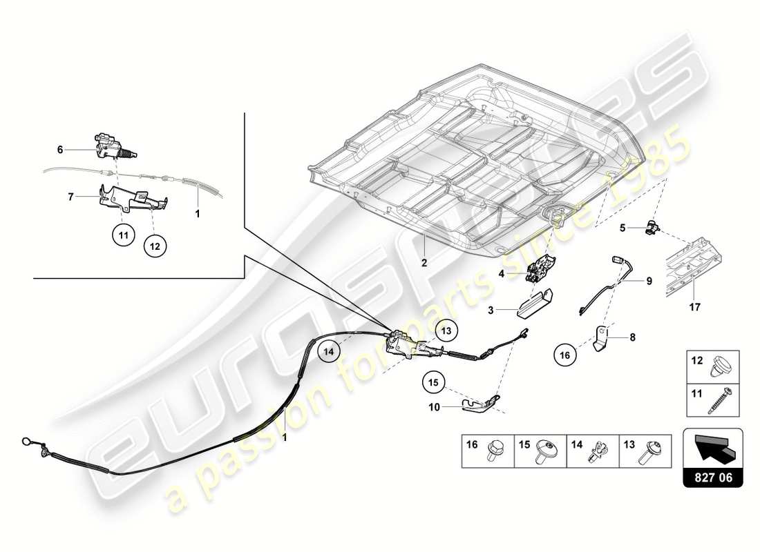 lamborghini lp580-2 spyder (2016) rear lid part diagram