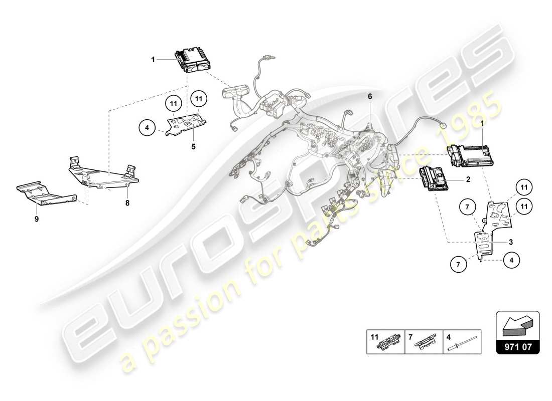 lamborghini lp610-4 coupe (2019) engine control unit parts diagram