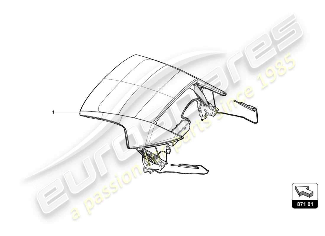 lamborghini evo spyder (2020) cabrio roof parts diagram