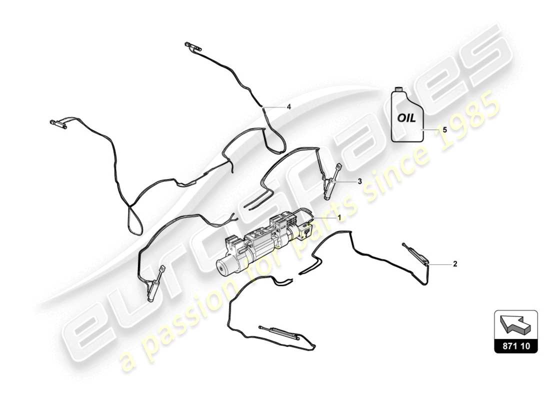 lamborghini evo spyder (2020) roof parts diagram