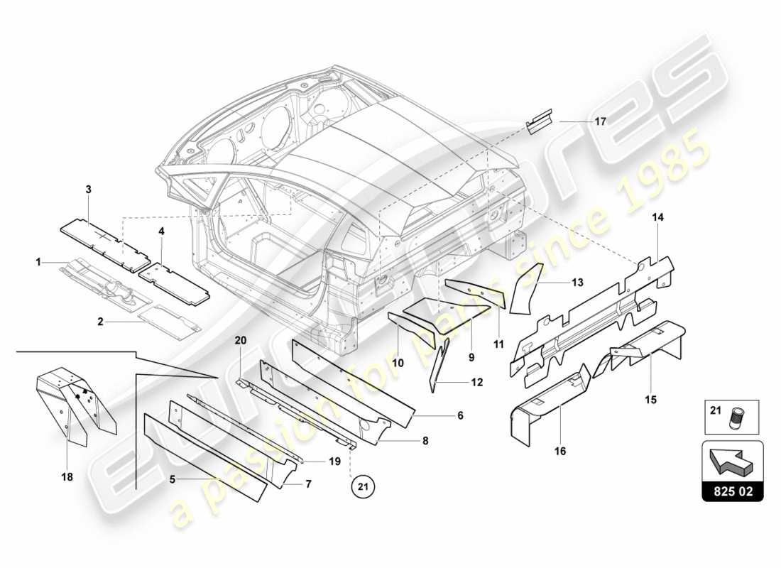 lamborghini lp700-4 coupe (2012) damper for tunnel part diagram