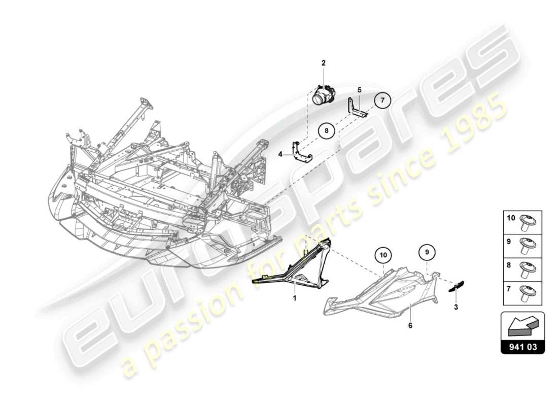 lamborghini sian (2020) headlights parts diagram