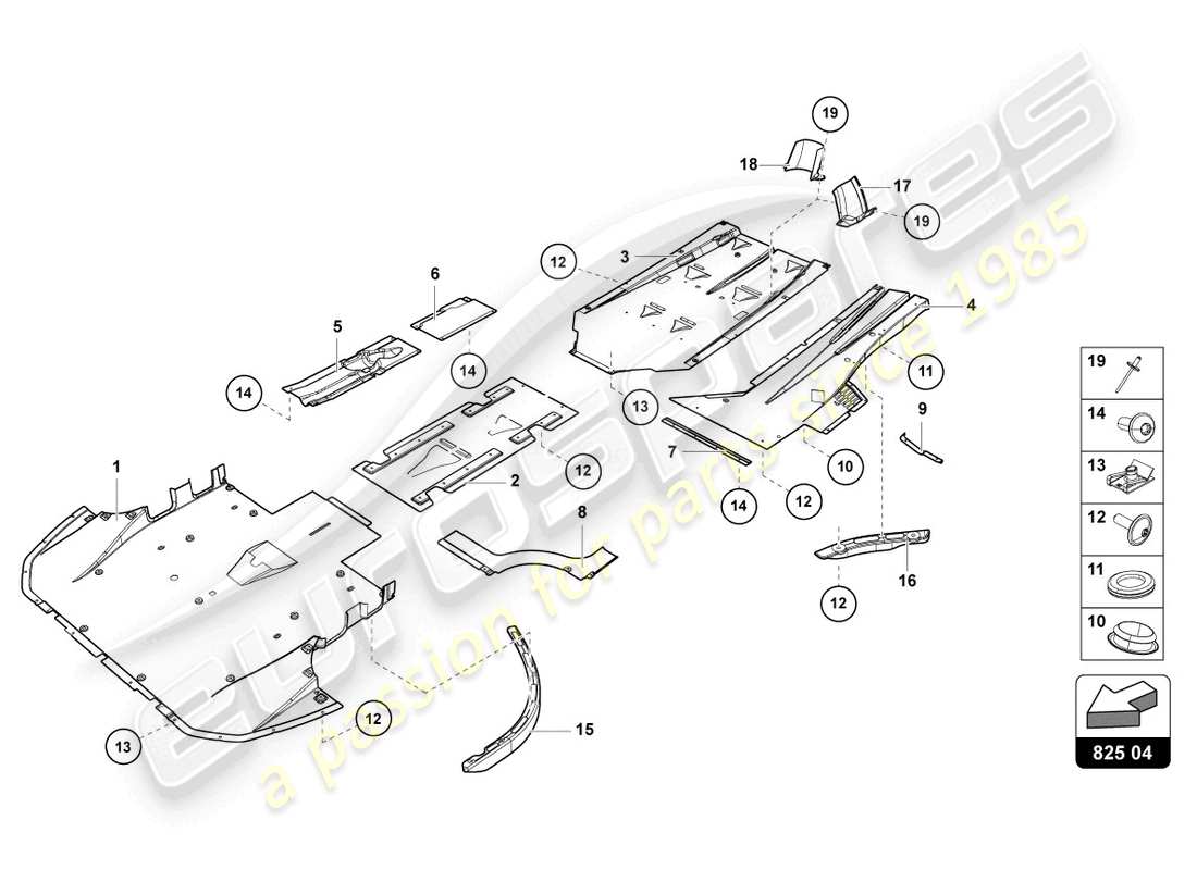 lamborghini lp750-4 sv coupe (2016) trim panel for frame lower section parts diagram