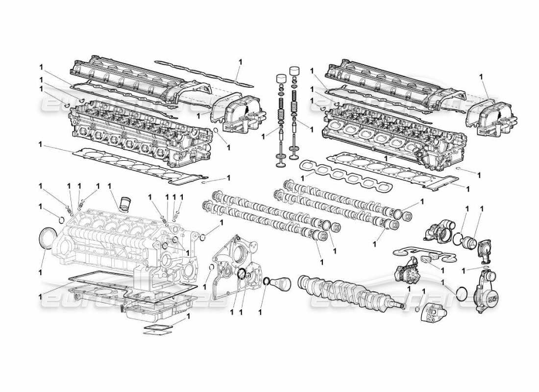 lamborghini murcielago lp670 gasket kit parts diagram