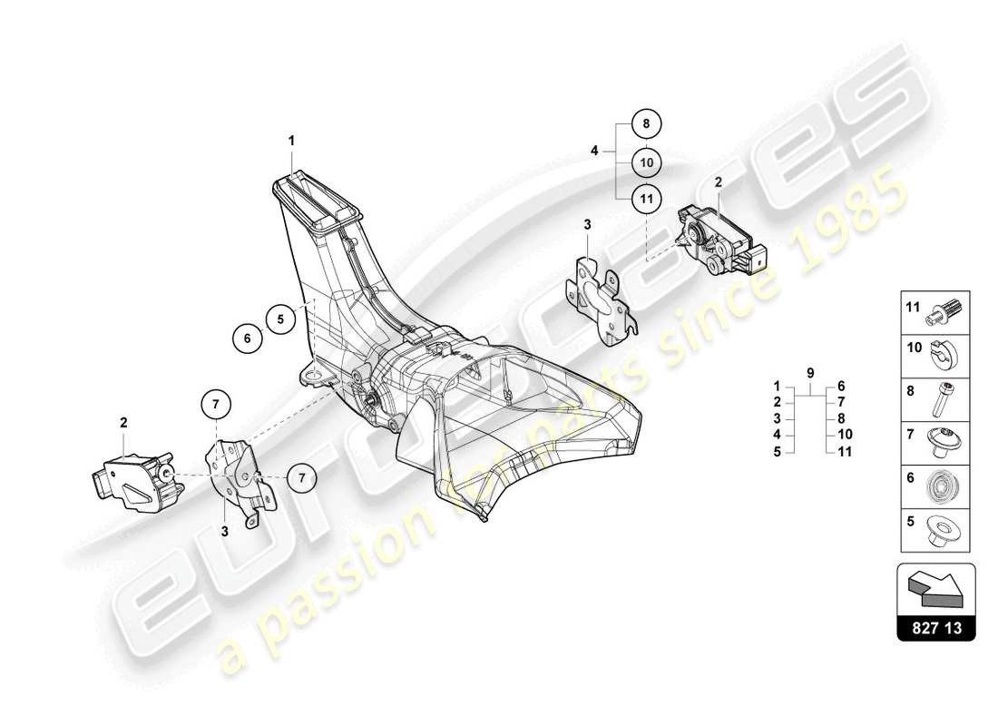 a part diagram from the lamborghini aventador lp770-4 svj parts catalogue