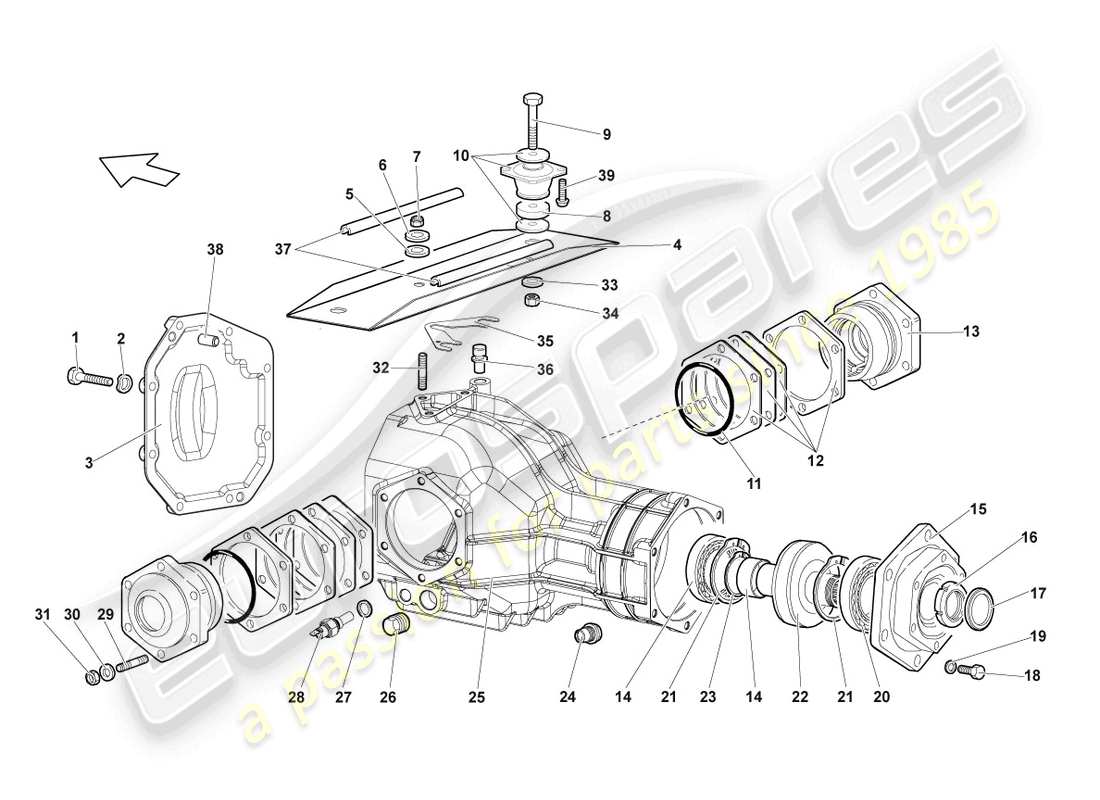 lamborghini murcielago coupe (2004) housing for differential part diagram