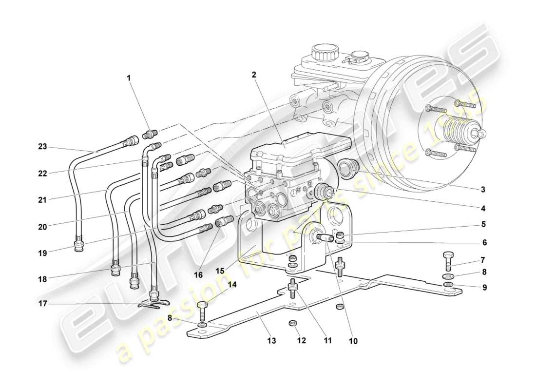 lamborghini murcielago coupe (2004) anti-locking brake syst. -abs- parts diagram