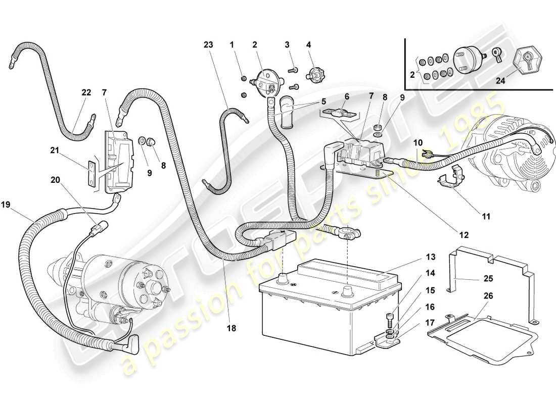 lamborghini murcielago coupe (2002) main fuse socket parts diagram