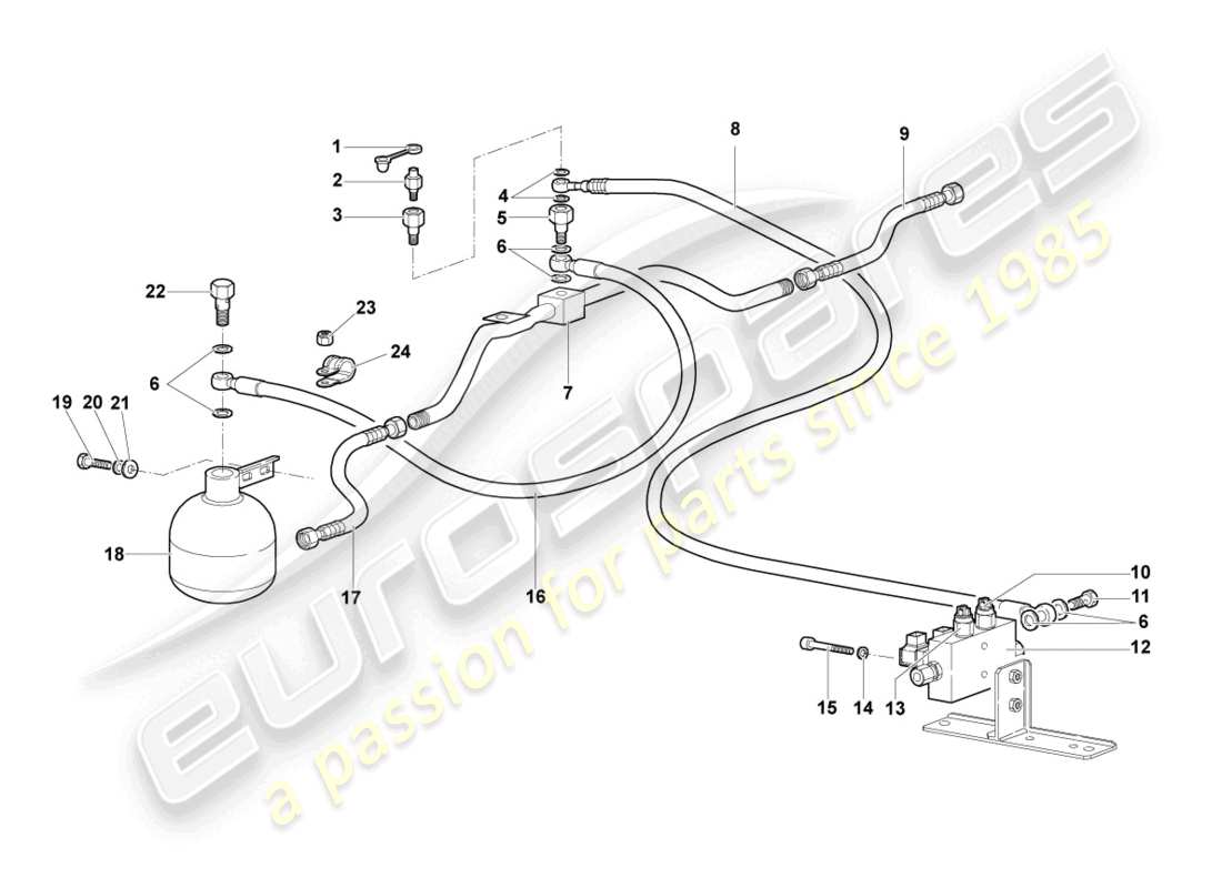 lamborghini murcielago roadster (2006) central hydraulics parts diagram