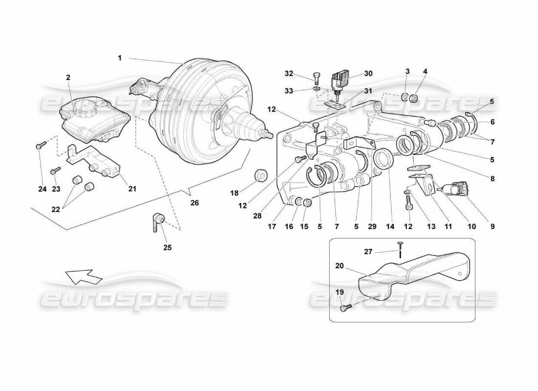 lamborghini murcielago lp670 pedal support parts diagram