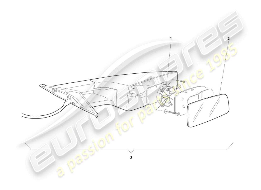 lamborghini murcielago coupe (2006) exterior mirror parts diagram