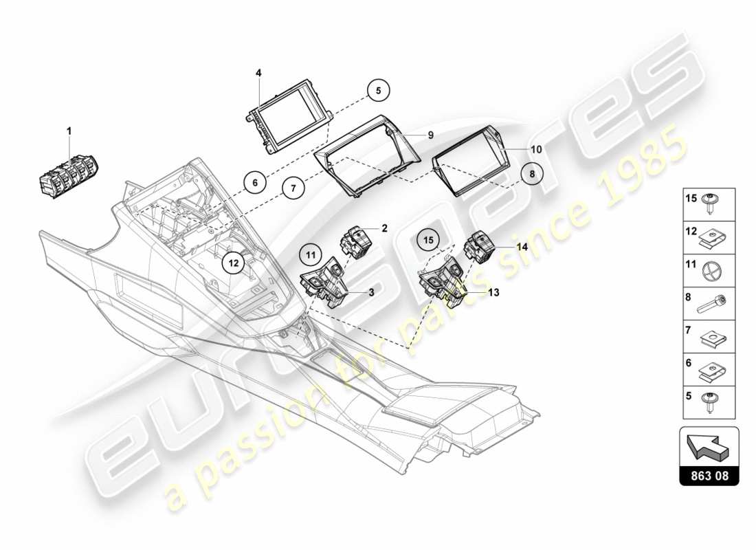 lamborghini lp700-4 coupe (2012) switch unit parts diagram
