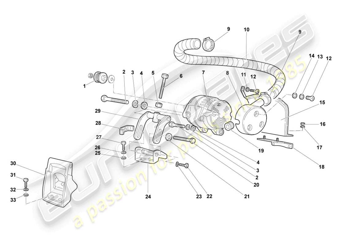 lamborghini murcielago coupe (2004) alternator parts diagram