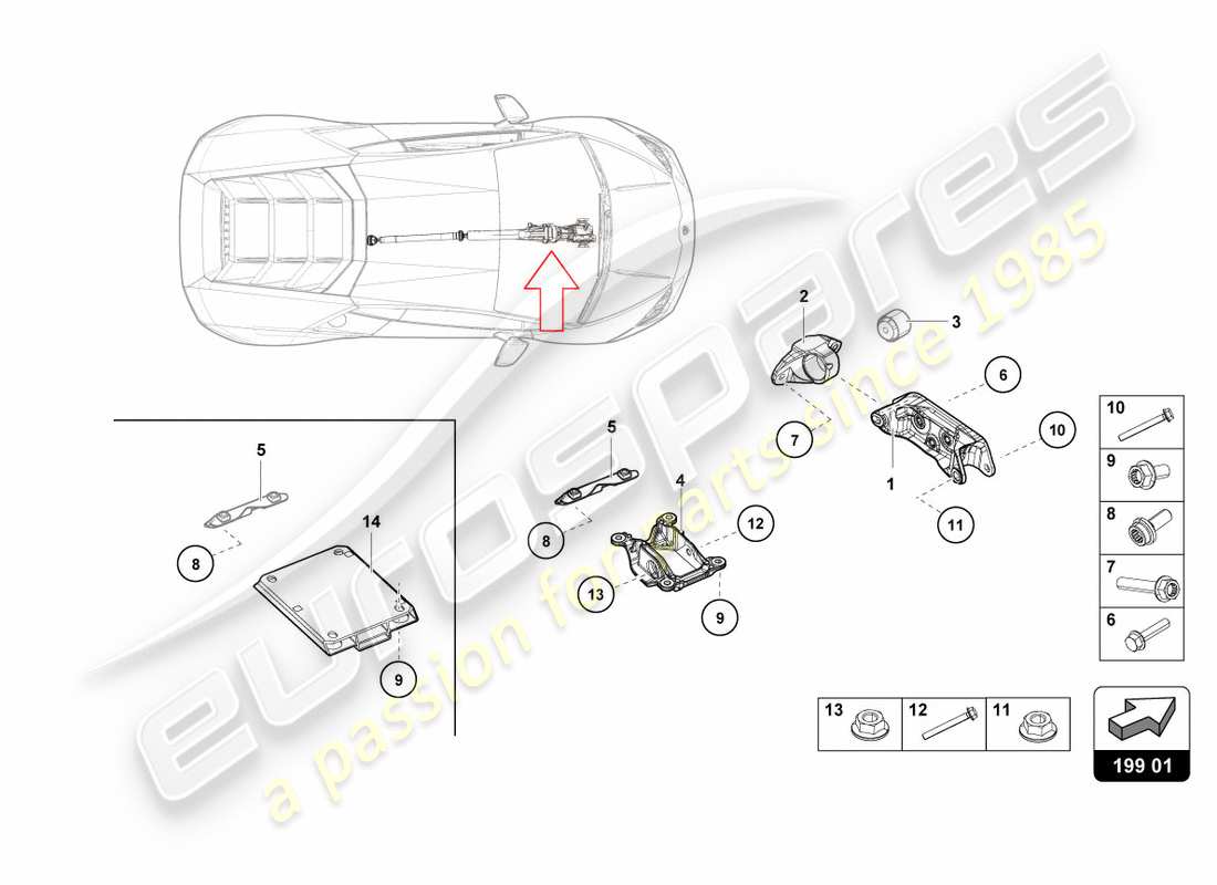lamborghini performante coupe (2020) bearing piece parts diagram
