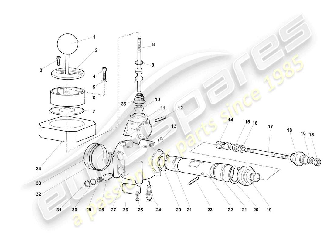 lamborghini murcielago roadster (2005) mounting for shift mechanism part diagram