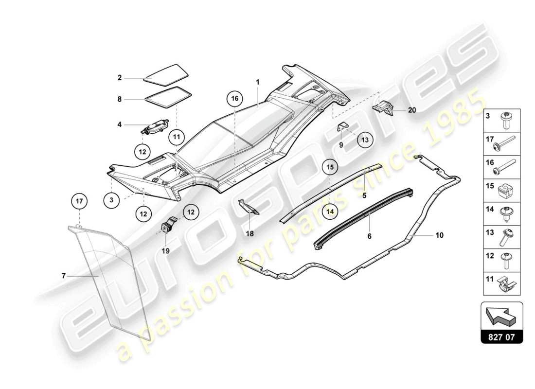 lamborghini lp750-4 sv roadster (2017) cover part diagram