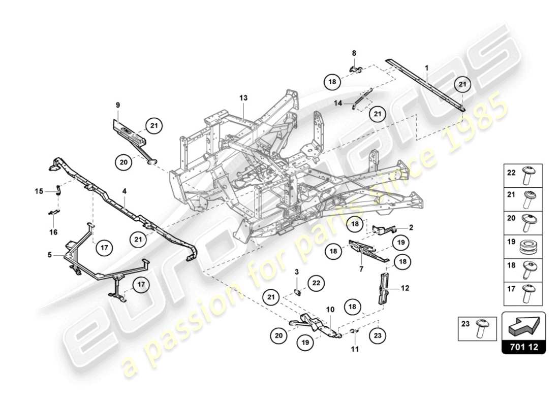 lamborghini sian (2021) trim frame rear part parts diagram