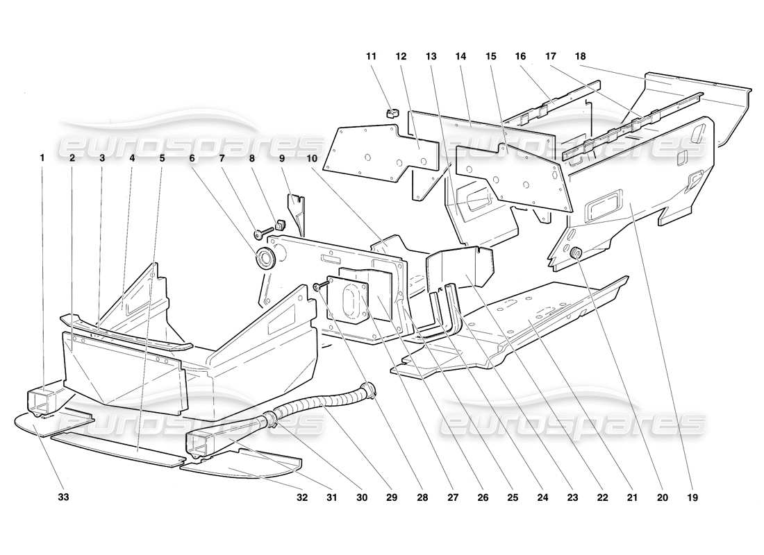 lamborghini diablo se30 (1995) frame floor panels part diagram