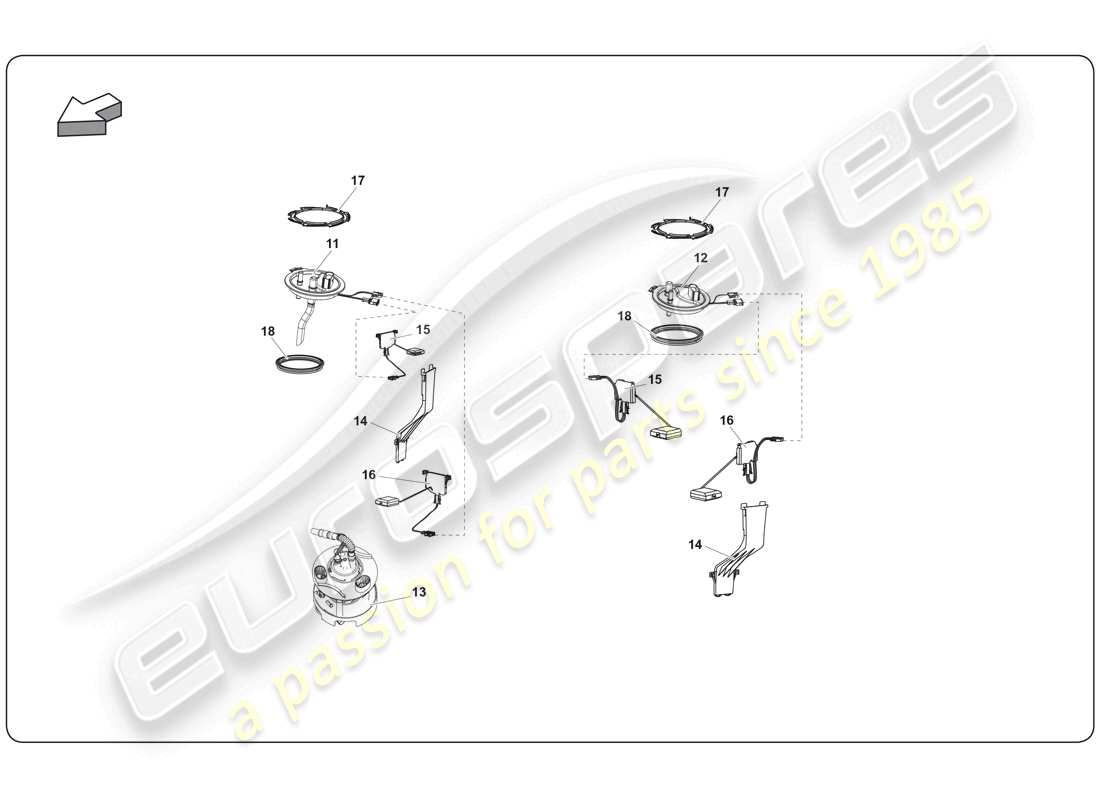 lamborghini super trofeo (2009-2014) fuel system parts diagram