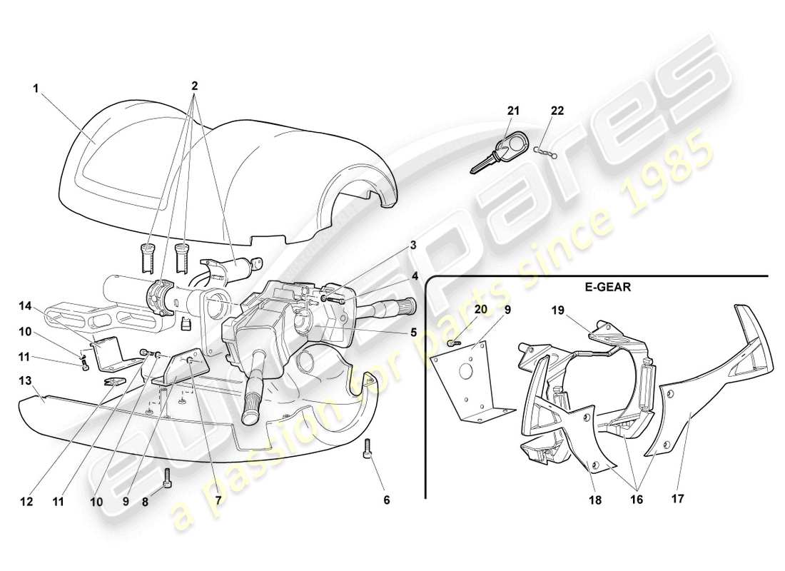 lamborghini murcielago coupe (2004) steering col. combi switch part diagram