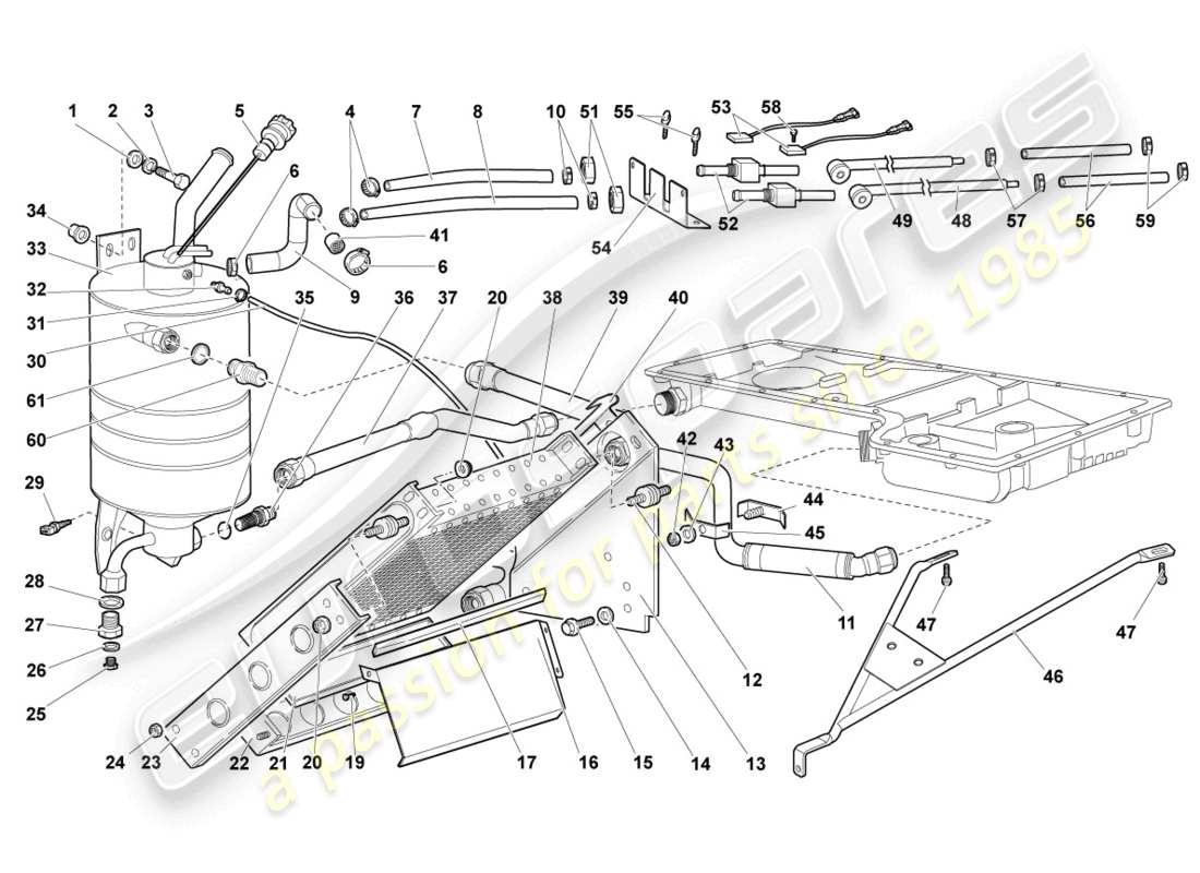 lamborghini murcielago coupe (2006) oil cooler part diagram