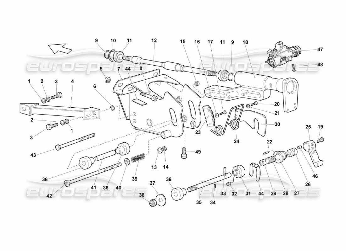 lamborghini murcielago lp670 steering parts diagram