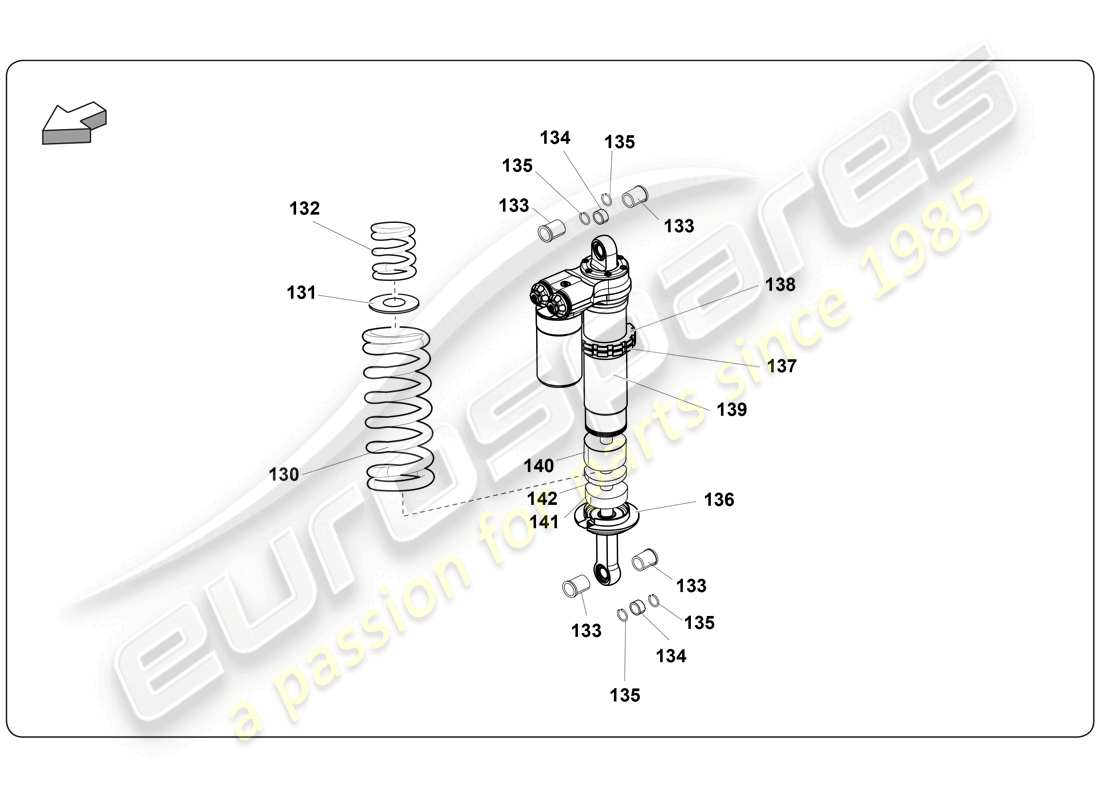 lamborghini super trofeo (2009-2014) front suspension parts diagram