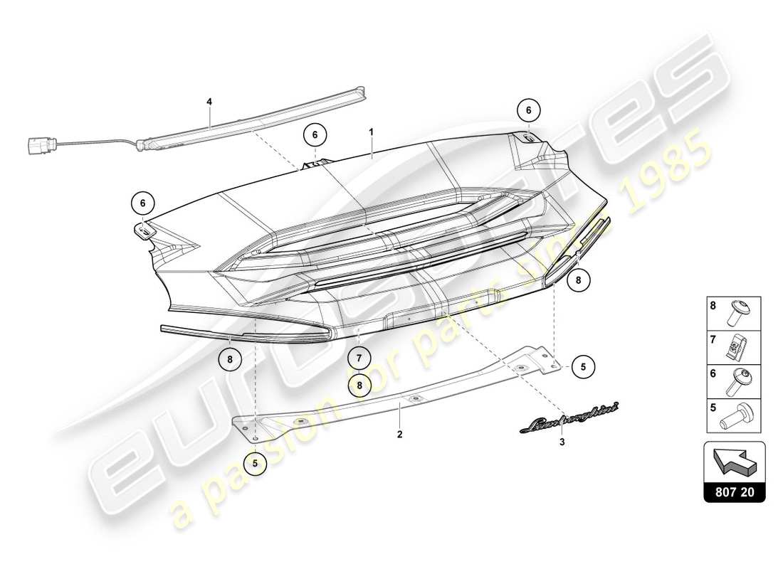 a part diagram from the lamborghini centenario parts catalogue