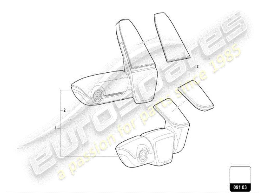 a part diagram from the lamborghini urus (accessories) parts catalogue