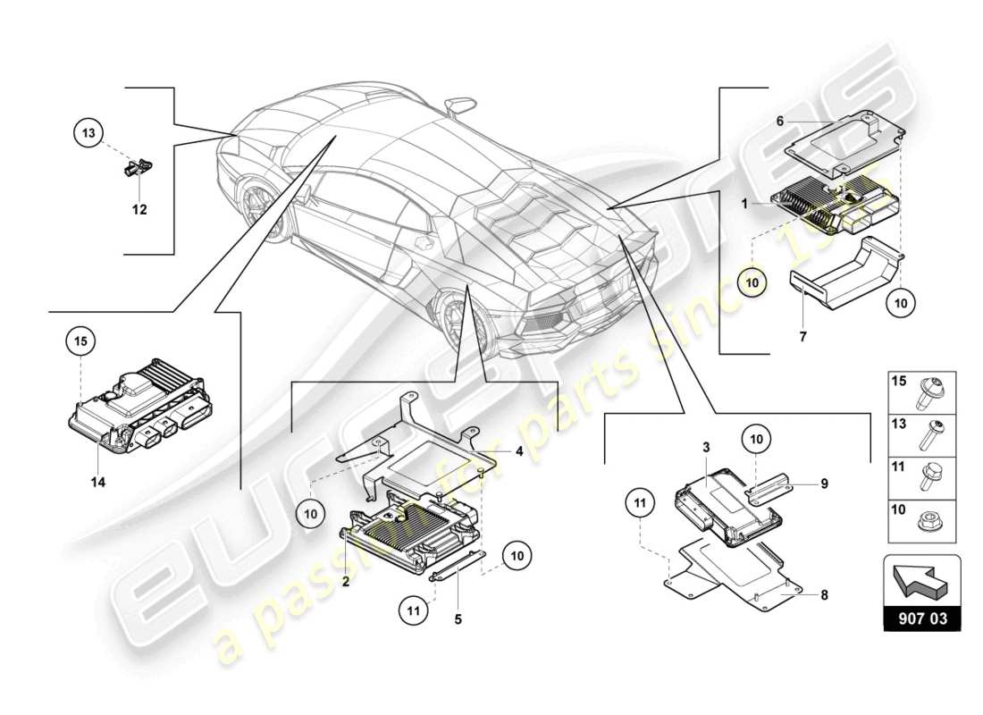 a part diagram from the lamborghini aventador lp720-4 parts catalogue