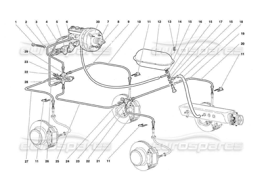 VIEW PARTS DIAGRAMS FROM THE LAMBORGHINI DIABLO PARTS CATALOGUE a part diagram from the lamborghini diablo parts catalogue