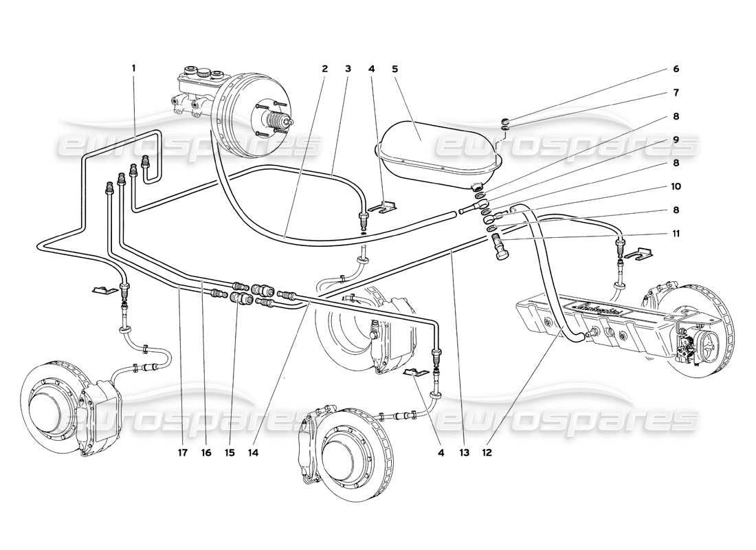 a part diagram from the lamborghini diablo sv (1999) parts catalogue