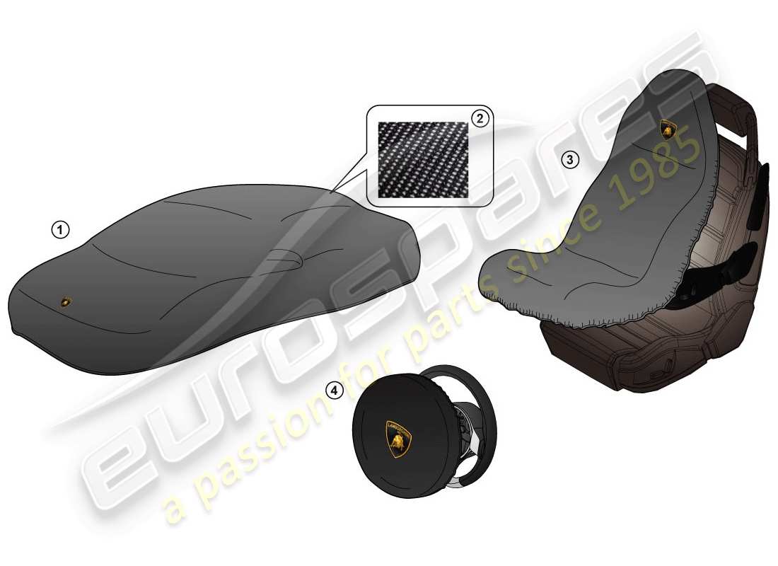 lamborghini huracan lp610-4 coupe (accessories) protector parts diagram
