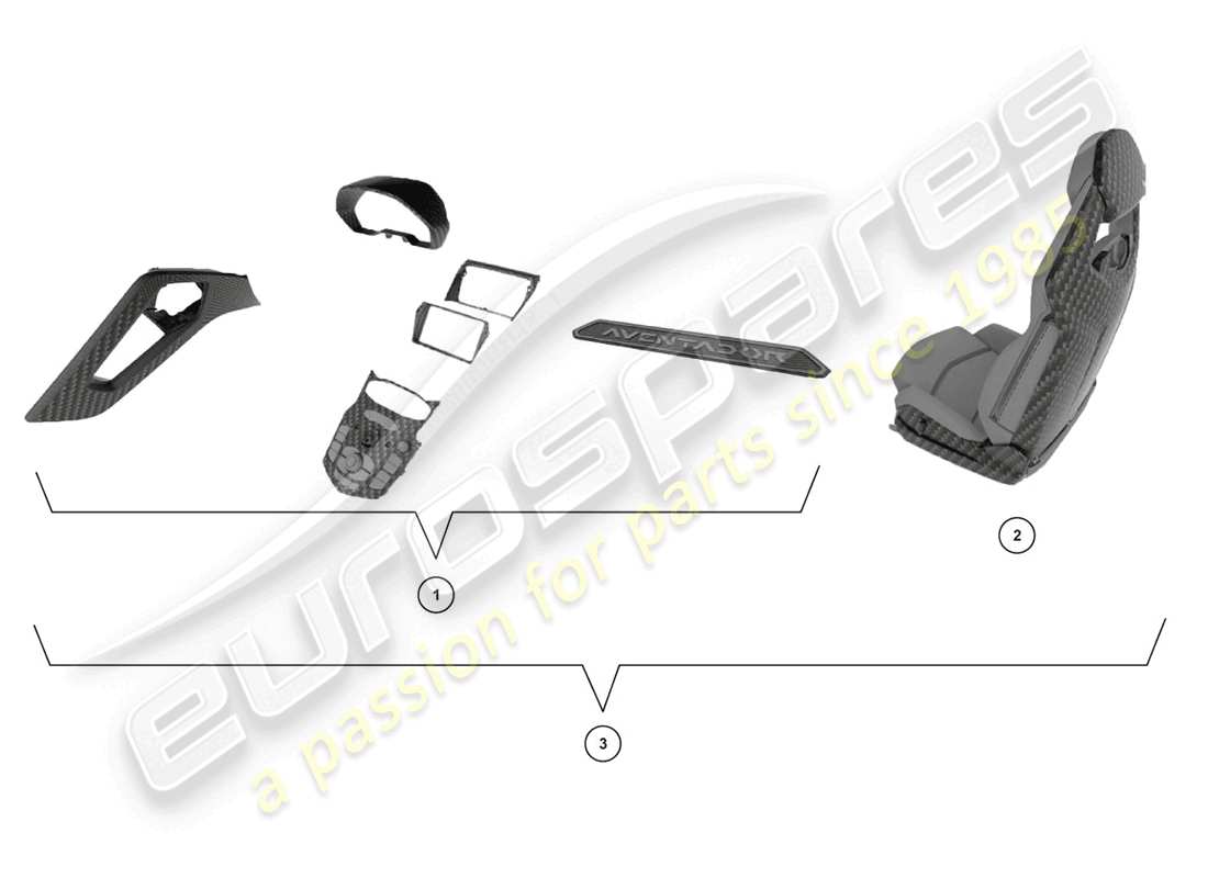 a part diagram from the lamborghini lp770-4 svj coupe (accessories) parts catalogue